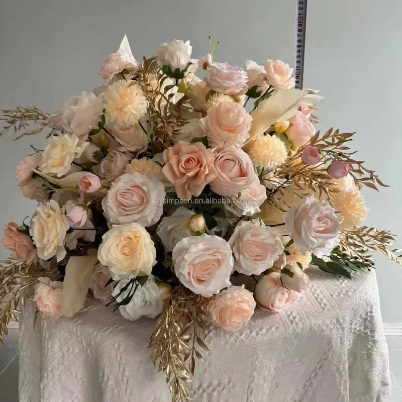 Rayon Flower Ball Wedding Table Centerpiece Decorative Floral Ornament for Event Party Decoration Supplies Artificial Bloom