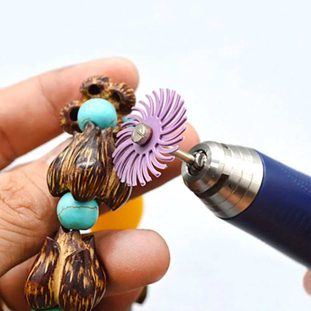 5Pcs 25mm Radial Gap Polishing Grinding Head Abrasive Brush Slit Detail Bristle Disc 2.35/3mm Shank Polishing Wheel