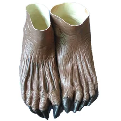 Halloween Latex Werewolf Gloves Horror Wolf Claw Foot Cover Animal Paws Gloves Animal Festival Cosplay Latex Horrific Costume