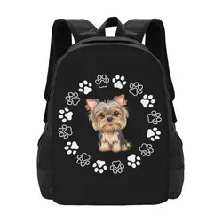 Cute Yorkshire Terrier for Animal Lovers  Collaboration Backpack Large Capacity Cute Foldable  Clothes Backpacks