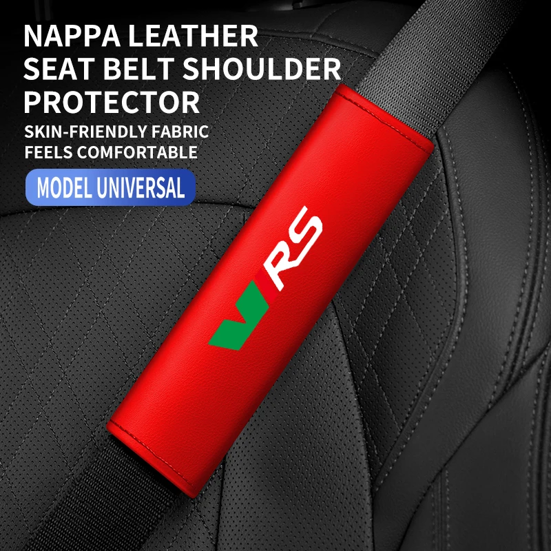 1PC Leather Car Seat Belt Shoulder Protector Cover Safety Belt Padding Pad For Skoda VRS Octavia 4 a7 a5 5e FABIA KAMIQ KAROQ