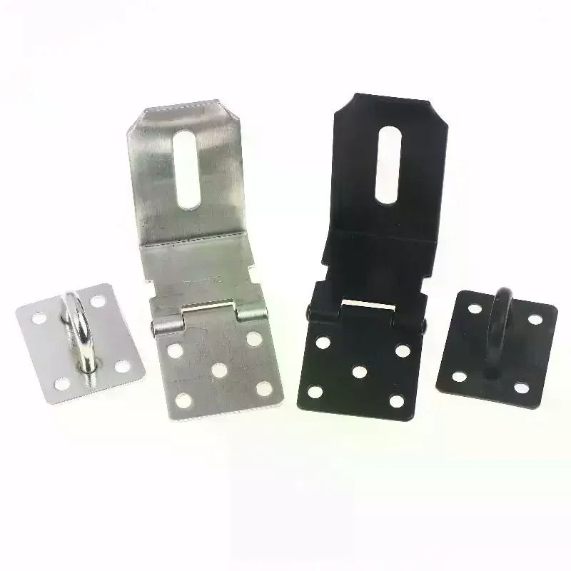 1 Set Stainless Steel Padlock Clasp Gate Hasp Staple Door 90 Degrees Latches Lock Shed Latch Household Burglar-proof Hardware