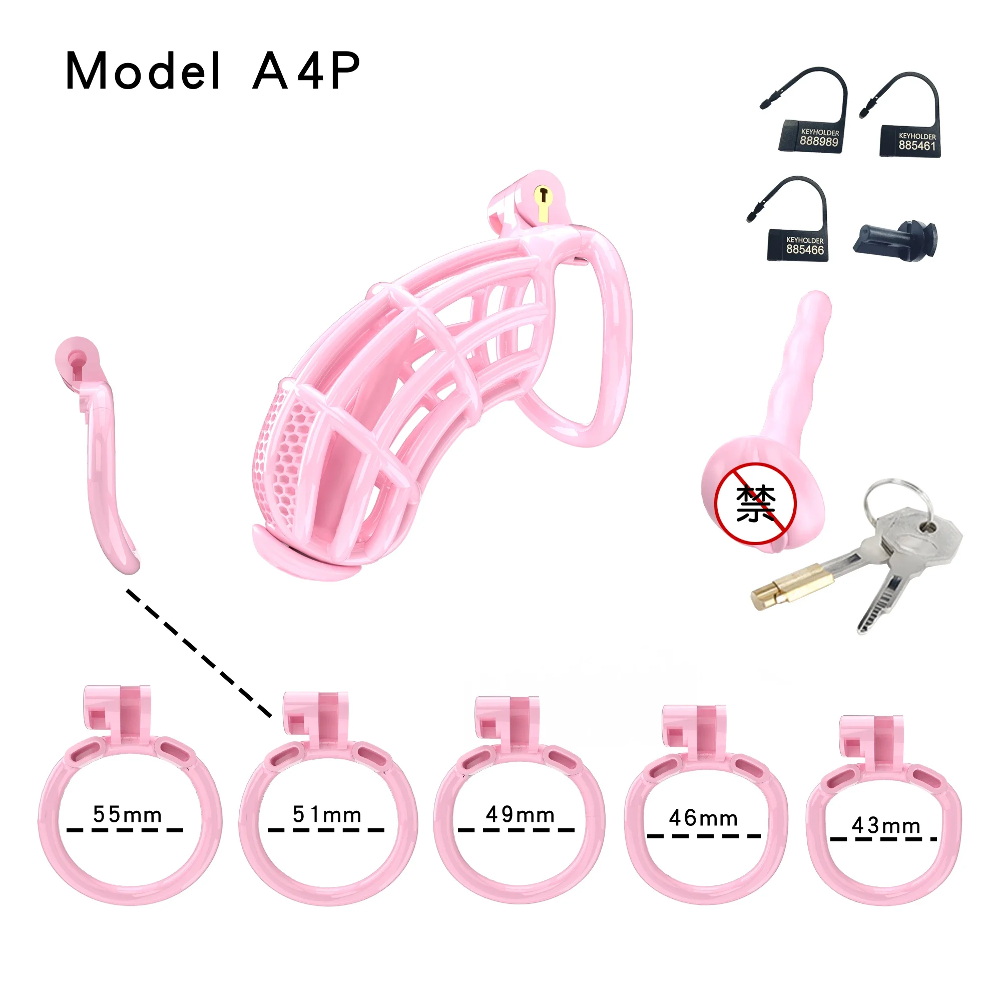 Sexy Pink Cobra chastity lock CB lock male pseudo-female chastity device adult restraint penile lock honeycomb SM catheter taste