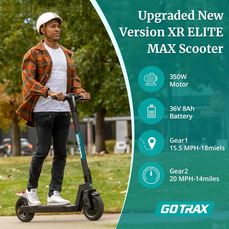 Scooter elettrico Gotrax, pneumatico da 10 ", 18/38 miglia, velocità massima di 20mph, tutto il corpo in alluminio e fanale posteriore del faro, LED grande Displa