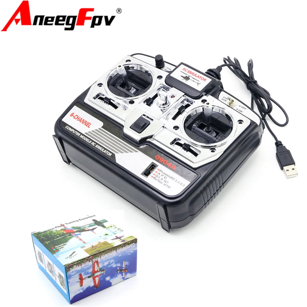6CH 0904A -JTL RC Flight Simulator สนับสนุน Realflight G7 Phoenix 5.0 XTR รีโมทคอนโทรลเฮลิคอปเตอร์ FIXED-Wing Drone (MODE1)