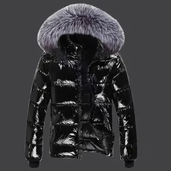 Parkas impermeáveis com capuz para mulheres, casaco brilhante, desgaste da neve, plus size, 6XL, nova moda, outono e inverno, 2024