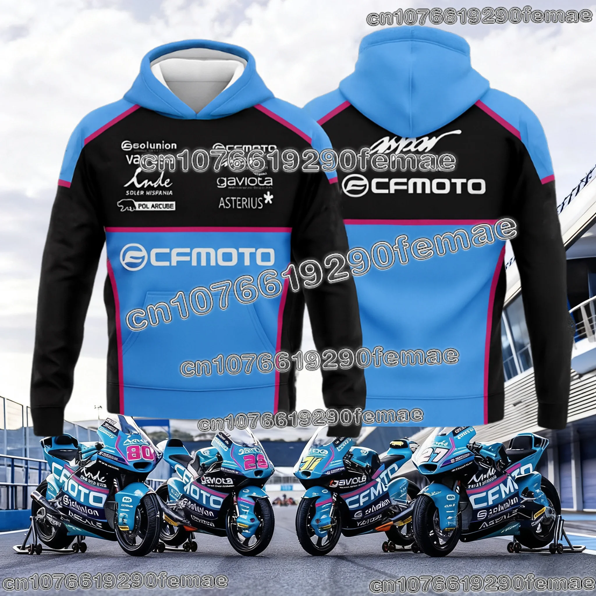 

CFMOTO Aspar Team Motorcycle Racing Long Sleeve Hoodie Fan Commemorative Fashion Hoodie Sportswear for Men and Women