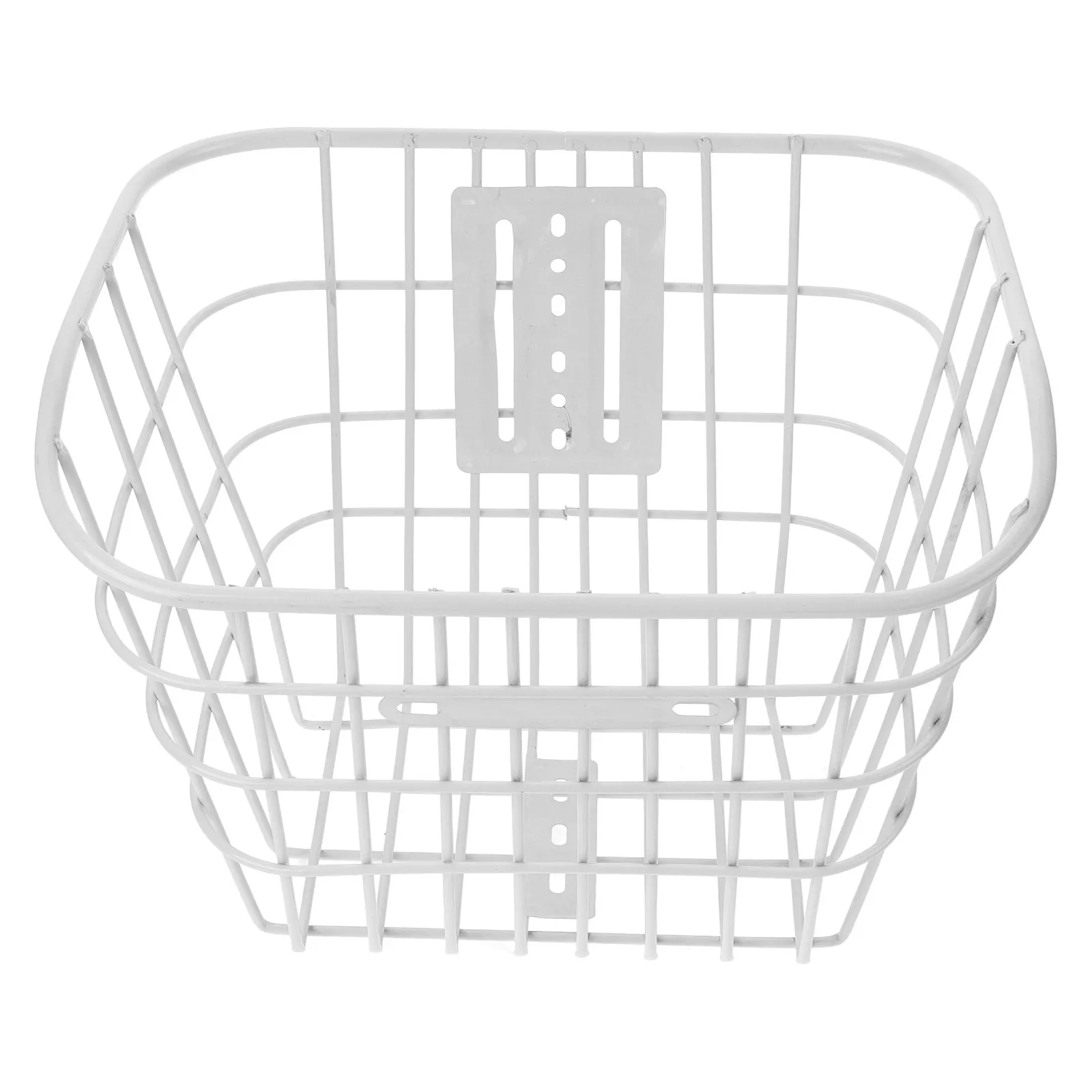 

Multi-Function Iron Bike Basket Large White Front Electric Bicycle Basket Convenient Durable Cycling Wire Carrier