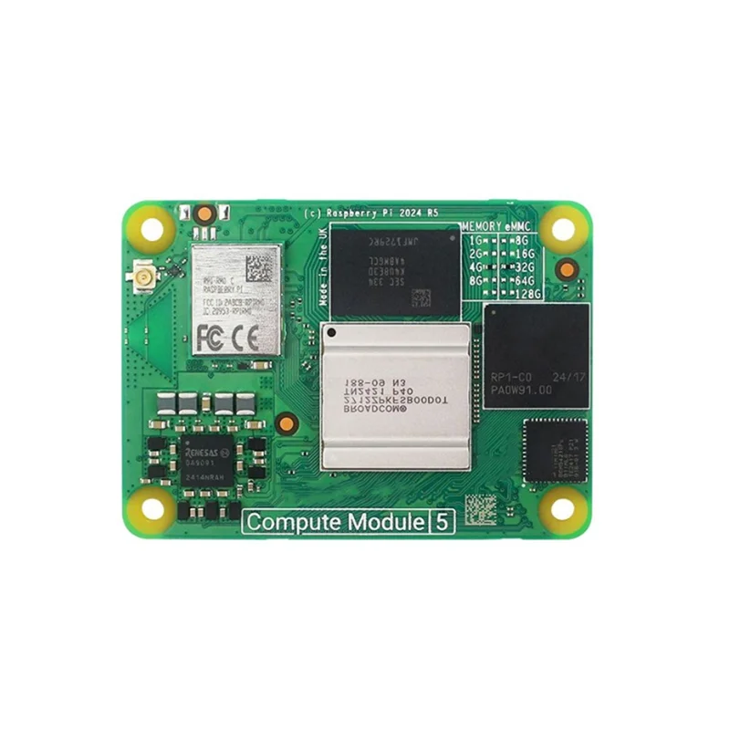 

Вычислительный модуль Classic-For Raspberry Pi 5 CM5, четырехъядерный процессор Cortex-A76 @ 2 ГГц, BCM2712, 5-ядерная плата CM5104032-EMMC 32G
