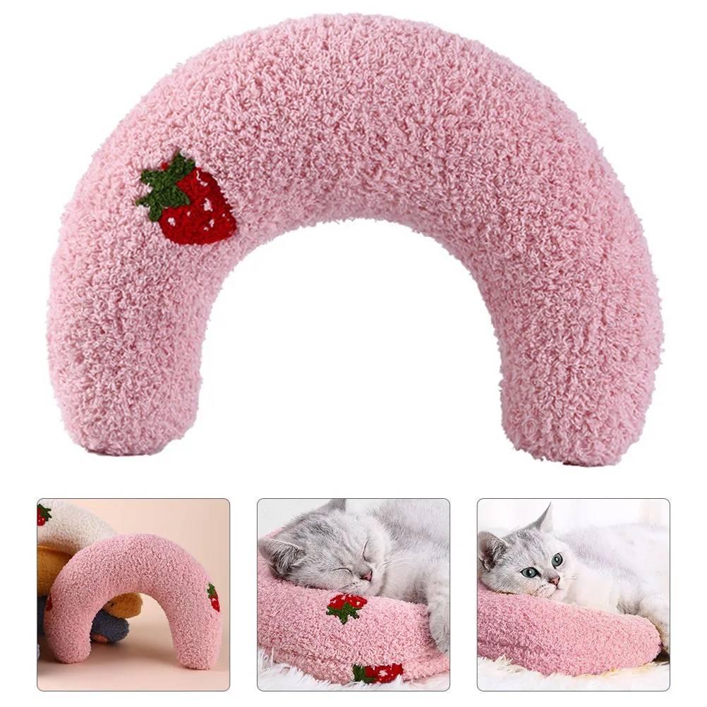 

U Shape Cat Pillow Soft Pet Sleeping Cushion For Kitten Neck Support Comfortable Rest Deep Nap Bed Baby Crib
