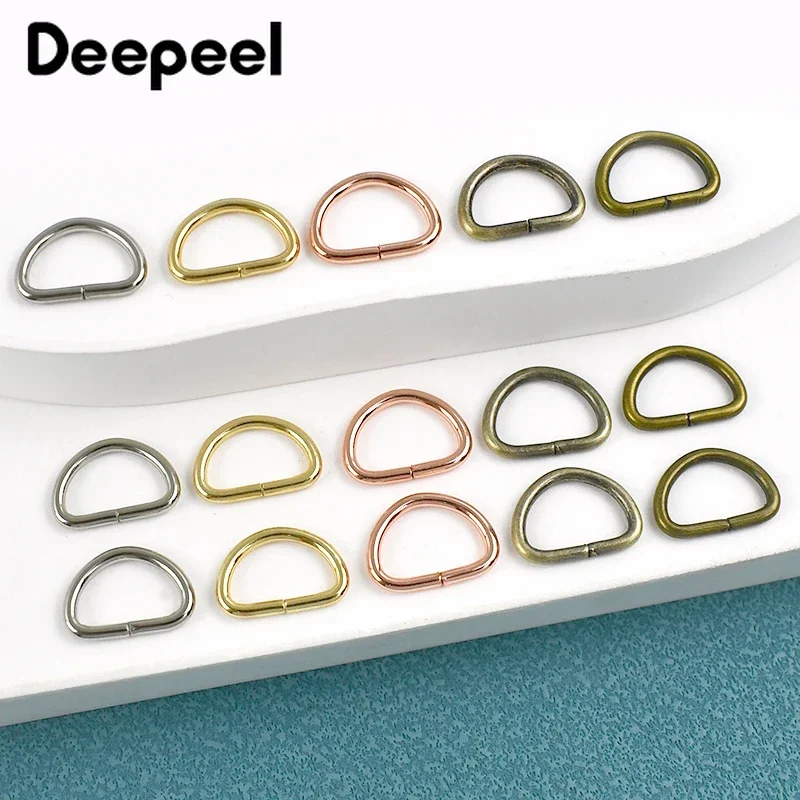 100/200/300Pcs 10/13mm D Ring Metal Buckles Bag Strap Adjust Hook Clasp Dog Collar Webbing Connection Loops Buckle Accessories