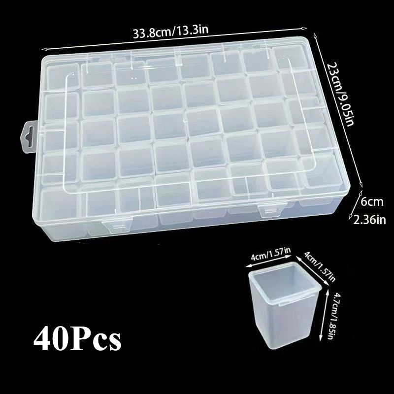 Large Capacity Transparent Plastic Storage Box Set for Beads