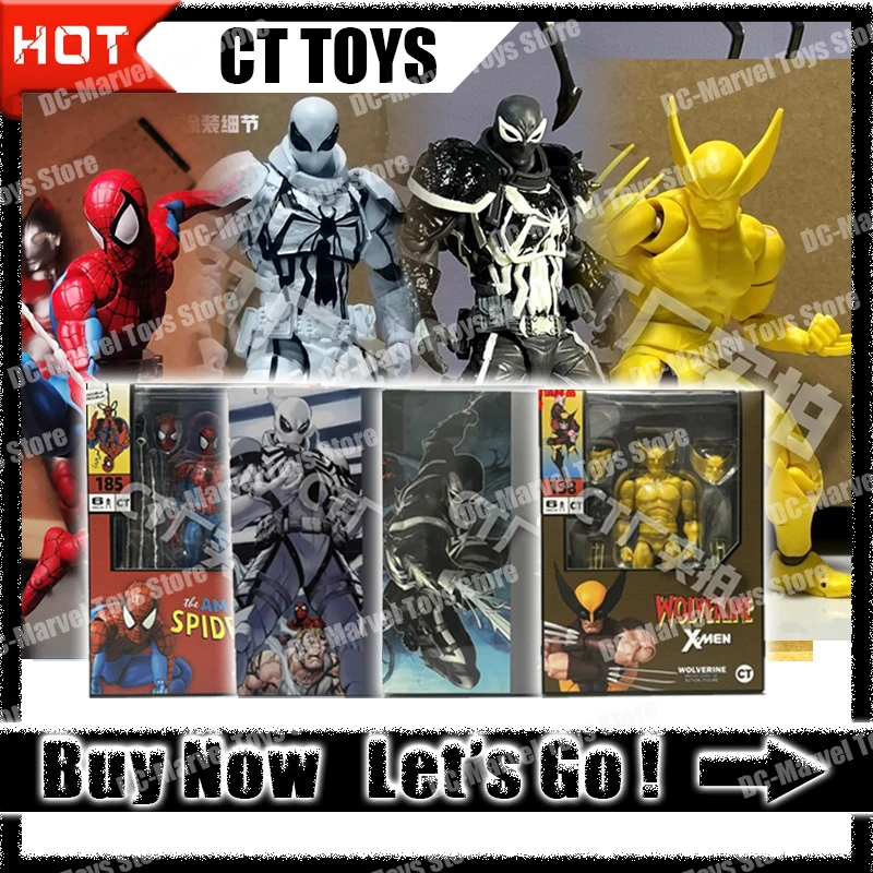 In Stock Ct Toys Spiderman Mafex 185 Shf Agent Venom Amazing Yamaguchi Spider-Man Anime Action Figure Christmas Kids Gifts Toys