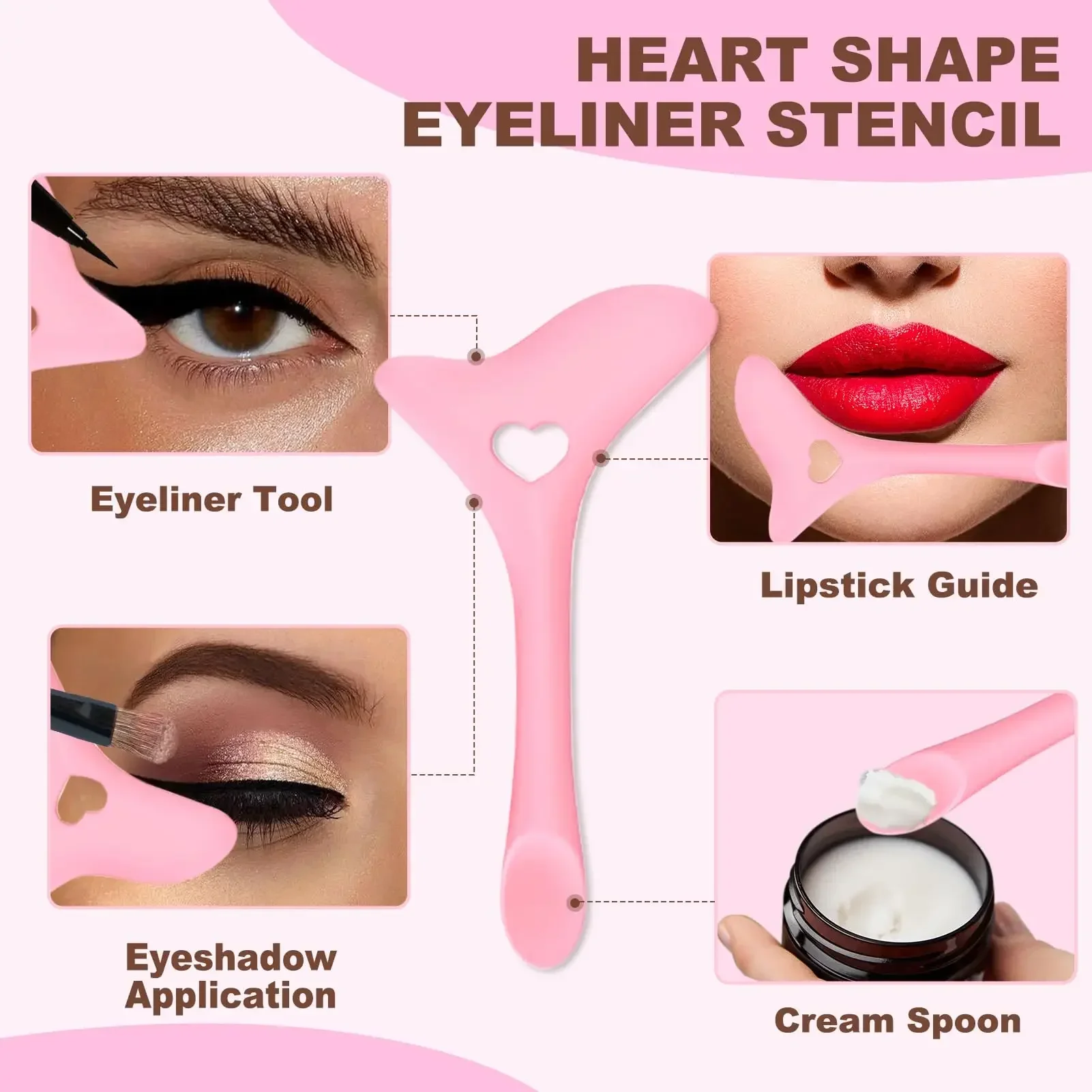 Plantillas de delineador de ojos, puntas de ala de silicona, protectores de rímel multiusos para sombra de ojos y pestañas, herramientas de maquillaje rápidas para ojos de gato