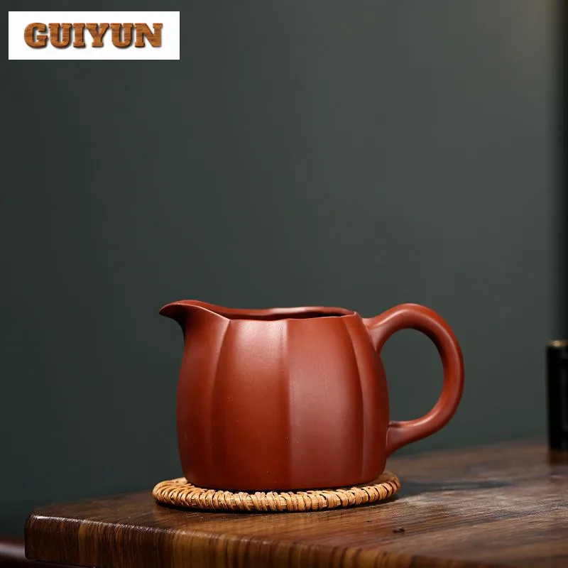 250ml Aesthetic Yixing Purple Clay Tea Pitcher Handmade Raw Ore Dahongpao Mud Justice Cup Divide Tea Fair Cup Zisha Tea Set Gift