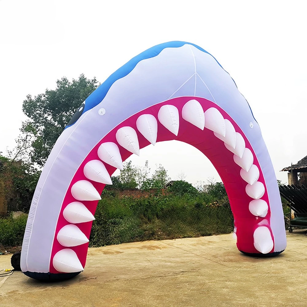 

Clearance CustomShark Mouth Arch Outdoor Activity Inflatable With Blower Inflatable Animal Archway For Ocean Event Advertising