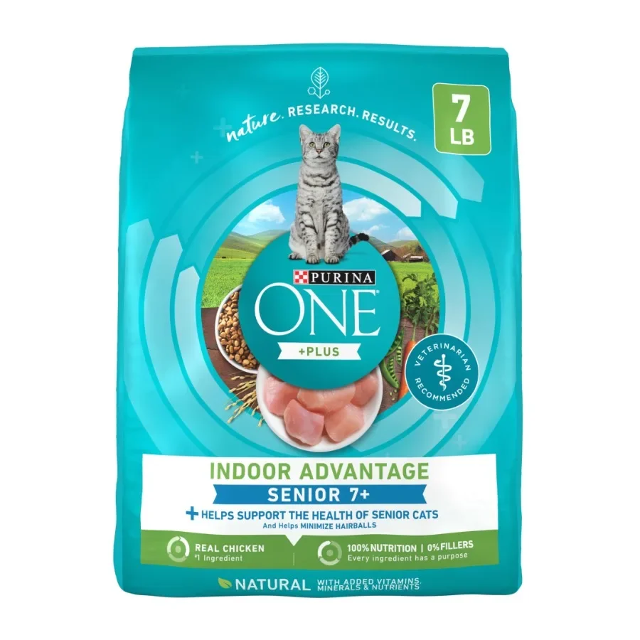 Plus, Indoor Advantage, Senior Dry Cat Food, Chicken, 7 lb Bag