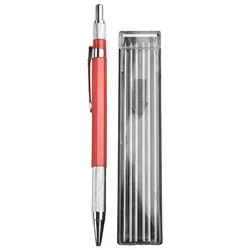 12PCS Welders Pencil Silver Streak Refills Metal Marker Mechanical Welding Pencil Pipefitters Fabrication Red