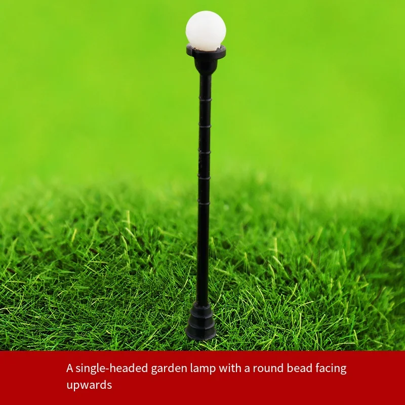 Модель головы миниатюрного пейзажного уличного фонаря ручной работы - черная отделка, образ архитектурного дизайна, для кукольного домика