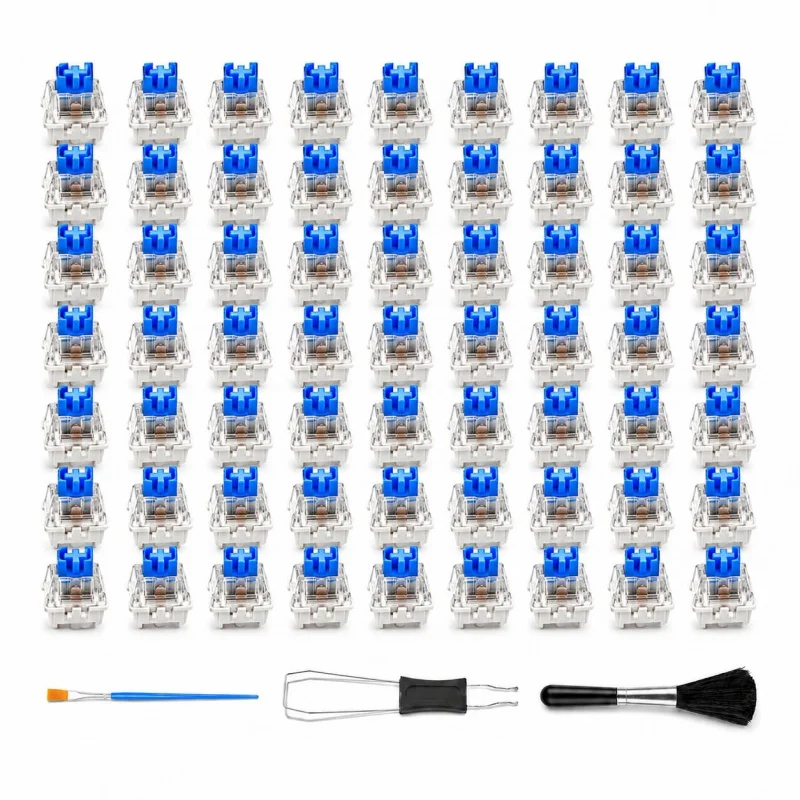 50PCSMechanical Keyboard Switches  Clickers  3D Prints 3 Pin Compatible Clicky Switches Set  Switch Puller Cleaning  Lube Brush
