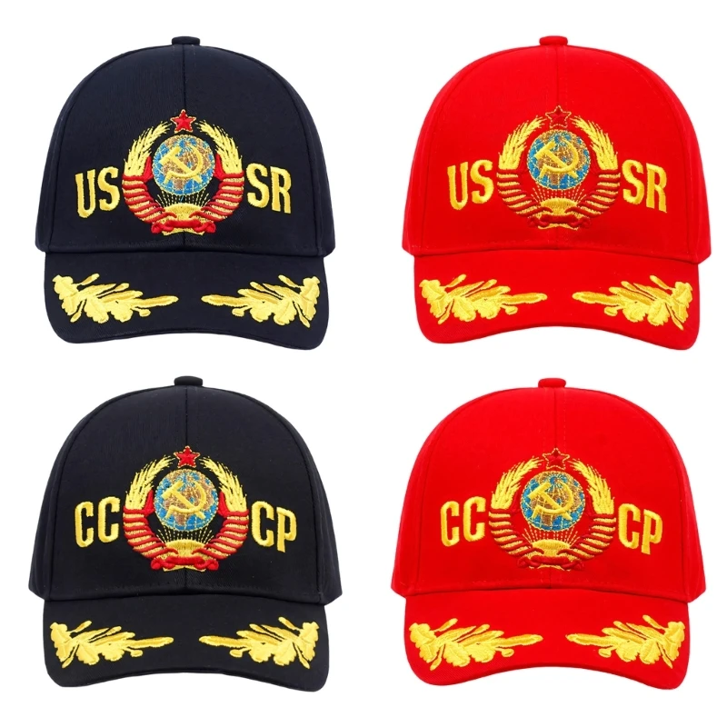 E56A Trendy Soviet Union Design Embroidered Baseball Hat Lightweight For Travel