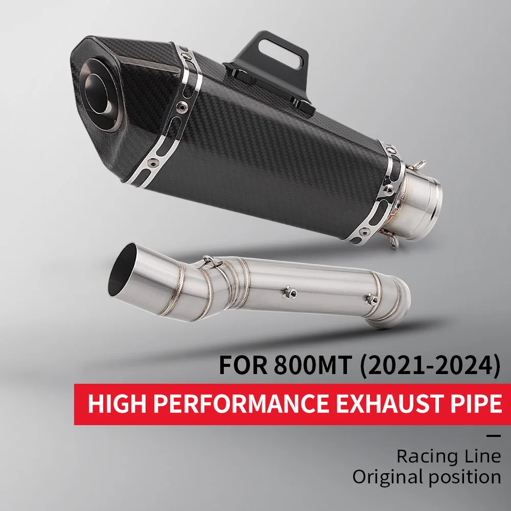 

Надеваемая выхлопная труба для MOTO 800MT 800 mt CF800 2021-2024, выхлопная труба мотоцикла, модифицированная средняя трубка, звено трубы