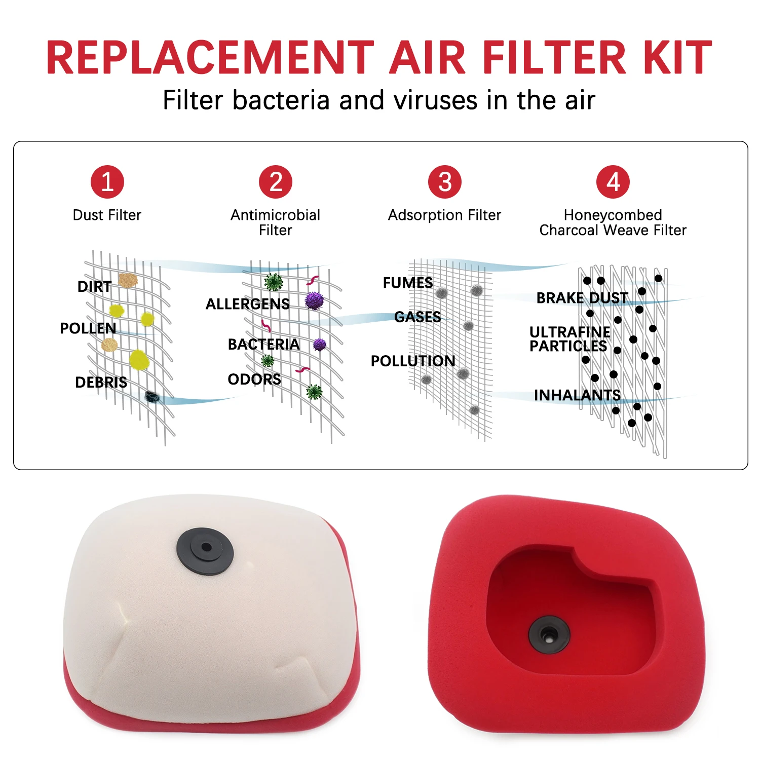 Motorcycle Air Filter Sponge For KAYO 250 K1 K2 Intake Cleaner Engine Element Protection Parts 4