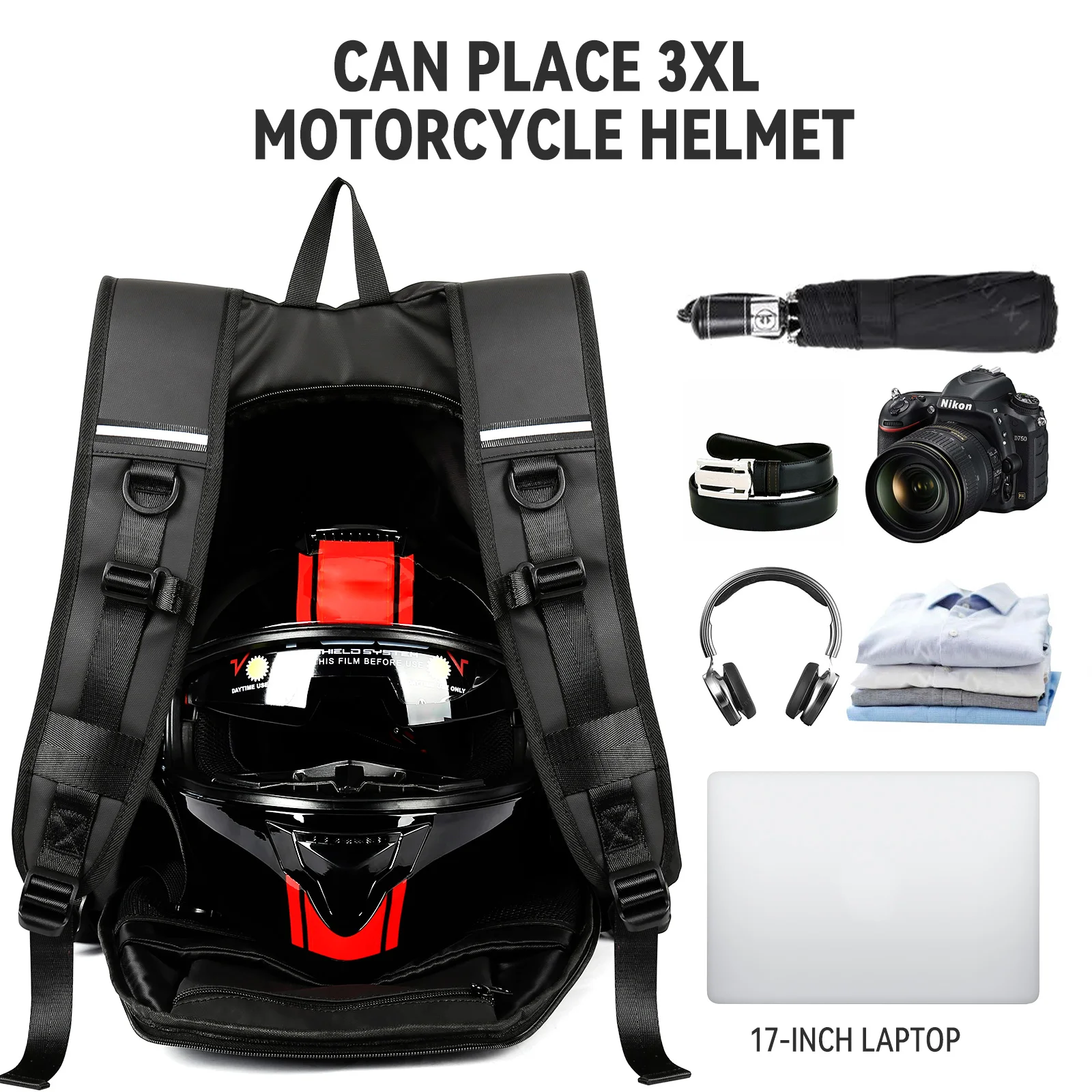 Zaino da moto riflettente Bors - Motorcycle Gear Backpack recensione e prezzo