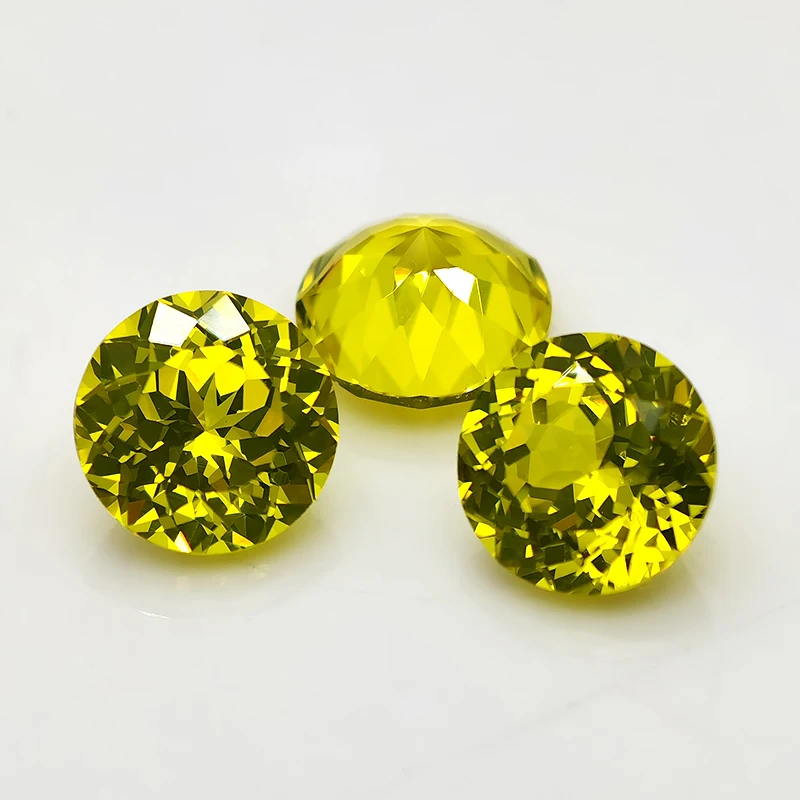 

Yellow Sapphire Yellow Round Cut YAG Yttrium Aluminium Garnet Loose Gemstone Lab Diamond Stones for Jewelry Making