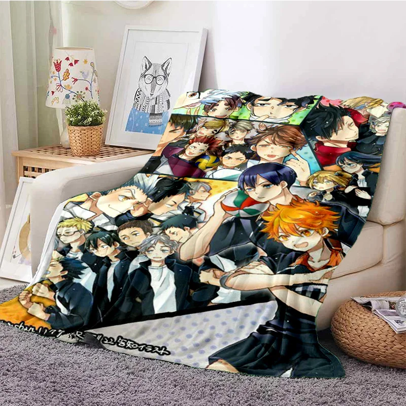 Youth manga Haikyuu Blanket Hinata Shoyo Tobio Kageyama: Soft Throw Blanket for Beds Sofa Cover Bedding and Picnic Gift