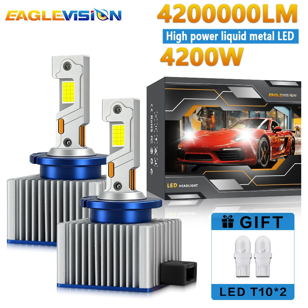 

EAGLEVISION 4200W 4200000LM Canbus Plug&Play Led CANBUS High Power Lamp Xenon Lenses D1S D2S D3S D4S 3000W 6000K 12V 24V