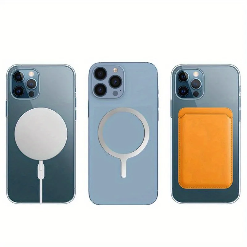 ユニバーサルマグネットステッカー磁気アダプターリング、Magsafe iPhone ワイヤレス充電携帯電話に適した丸い金属プレートリング