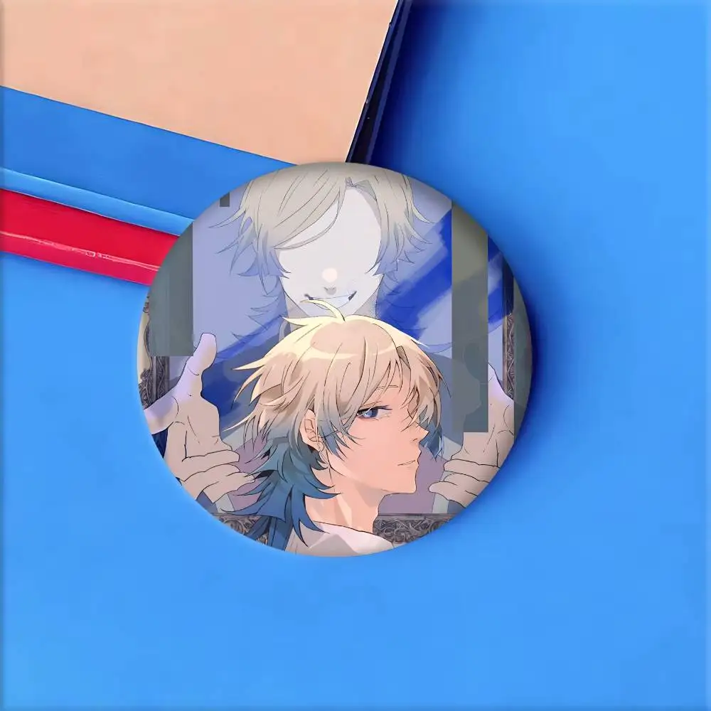 Classic Anime B-Blue Lock Michael Kaiser Manga Badges Round Laser Badge Cartoon Brooch Clothes Backpack Accessories Lapel view 5