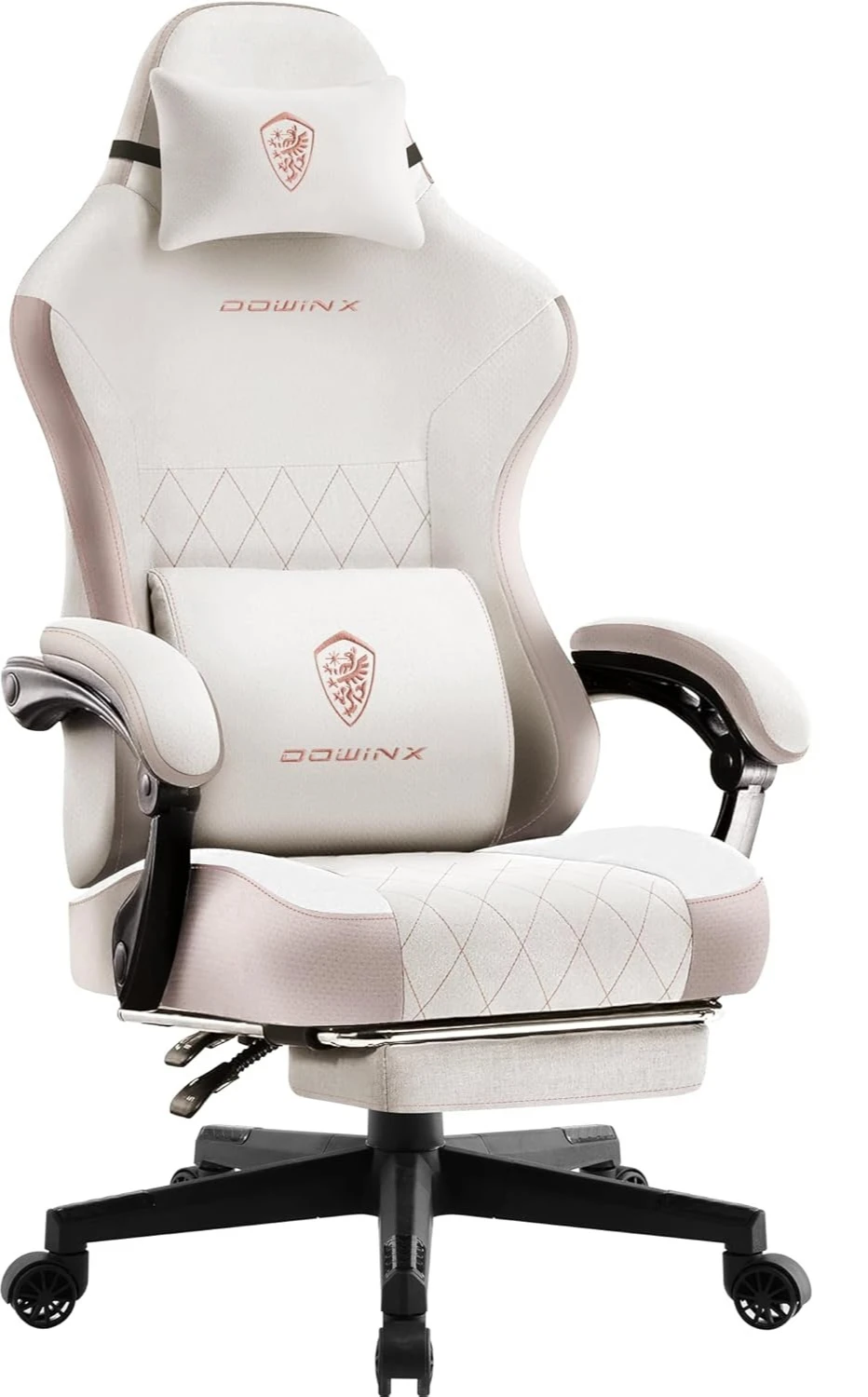 

Gaming Chair Fabric with Pocket Spring Cushion, High Back Ergonomic Computer Chair with Footrest for Adults, Massage Lumbar