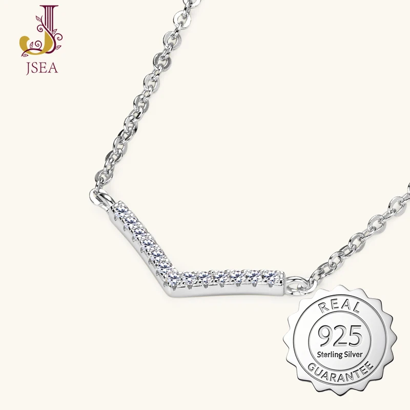 

Simple Minimalist V Shape 925 Sterling Silver Pendant Necklace for Women Destiny Jewellery