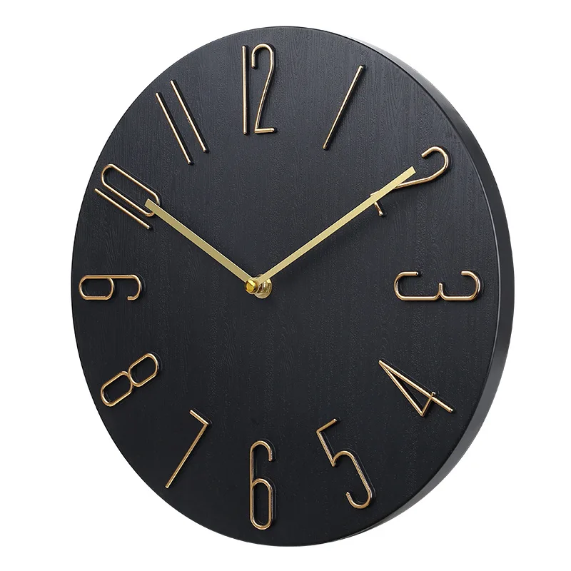 30cm Nordic light luxury mute wall clock for  room decorative silent clock   12 inch quartz clock