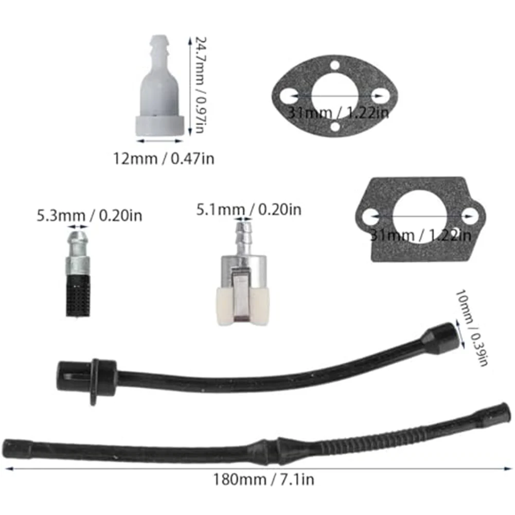 Carburetor Kit For 4500 5200 5800 45cc 52cc 58cc Chainsaw Engines