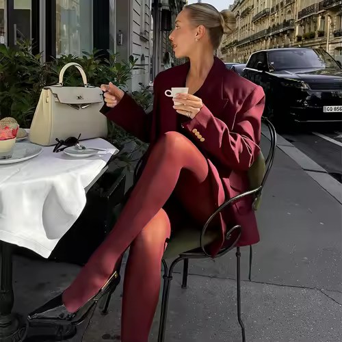 Trendix New Red Stockings Women Bodycon Super Elastic See Through Lace Pantyhose Autumn Sexy Slim Elegant Burgundy Tights Winter - Image 21