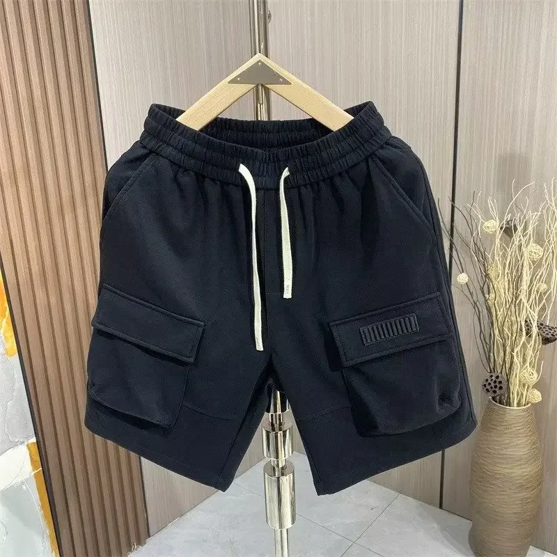 Calça casual de perna reta masculina, folgada, monocromática, popular, moda para verão, jovem, nova