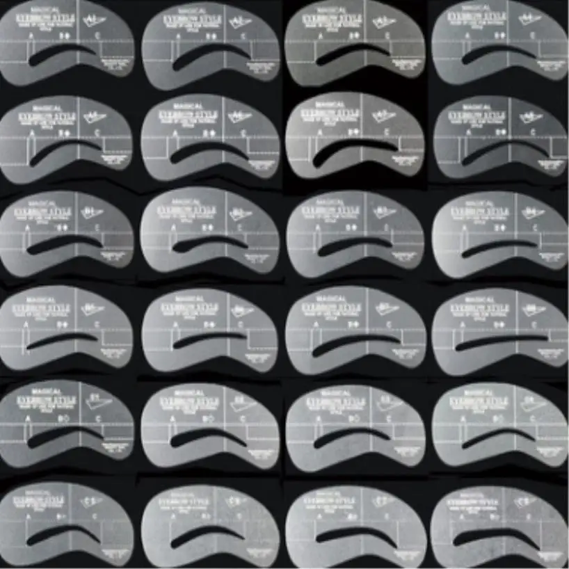 24 modellen/sets van wenkbrauw wijziging sjabloon kit sjabloon vormgeven apparaat DIY gereedschap Thrush kaart raad slag sjabloon