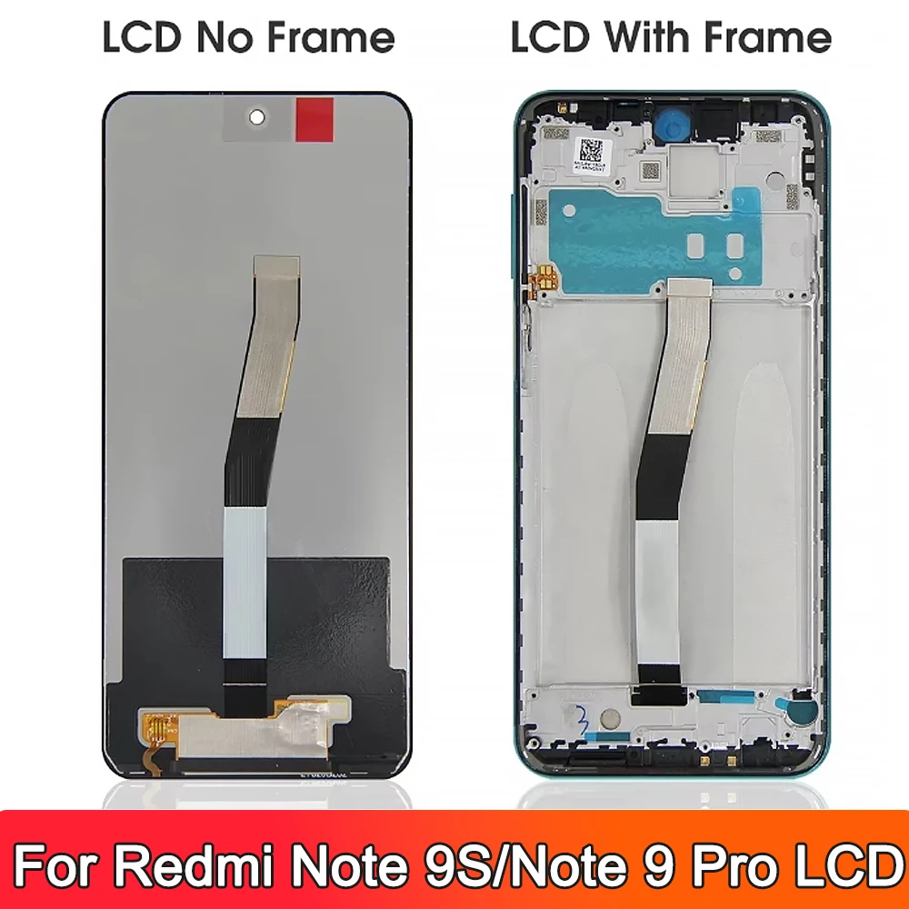 For Xiaomi Redmi Note 9S 6.67\'\'For Redmi Note 9 Pro M2003J6A1G LCD Display Touch Screen Digitizer Assembly Replacement