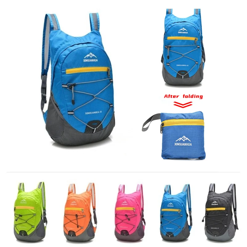 Foldable Backpack Outdoor Lightweight Travel Bag Waterproof And Wear-resistant Casual Sports Bag Fashionable Storage Beach Bag