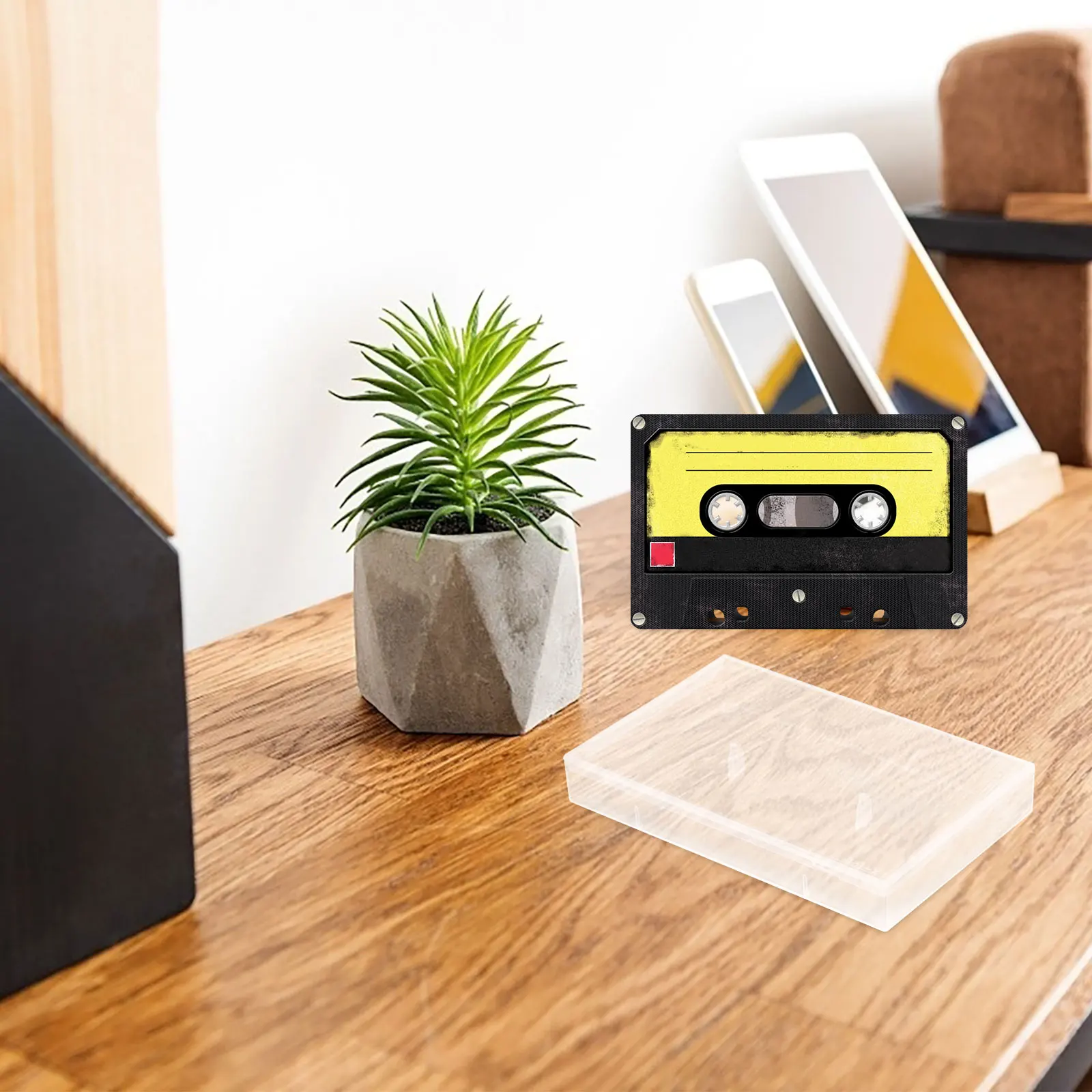 5pcs Cassette Tape Case Translucent Audio Recording Storage Organizer Hardwearing Durable Clear Music Box Protector