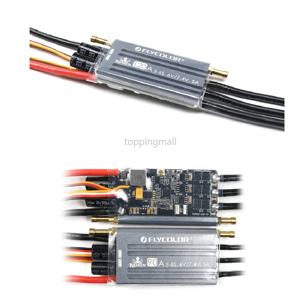 FLYCOLOR KREKEN Boat ESC 40A 60A 90A 120A 150A Waterproof 3-6S 6V/7.4V BEC 2-way 32-bit Brushless Speed Controller for RC Racing