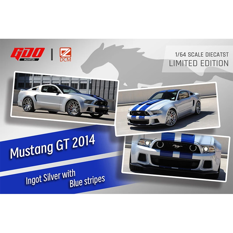 GDO DCM In Stock  1:64 NFS Mustang 2014 GT Shelby Diecast Diorama Car Model Collection Miniature Carros Toys