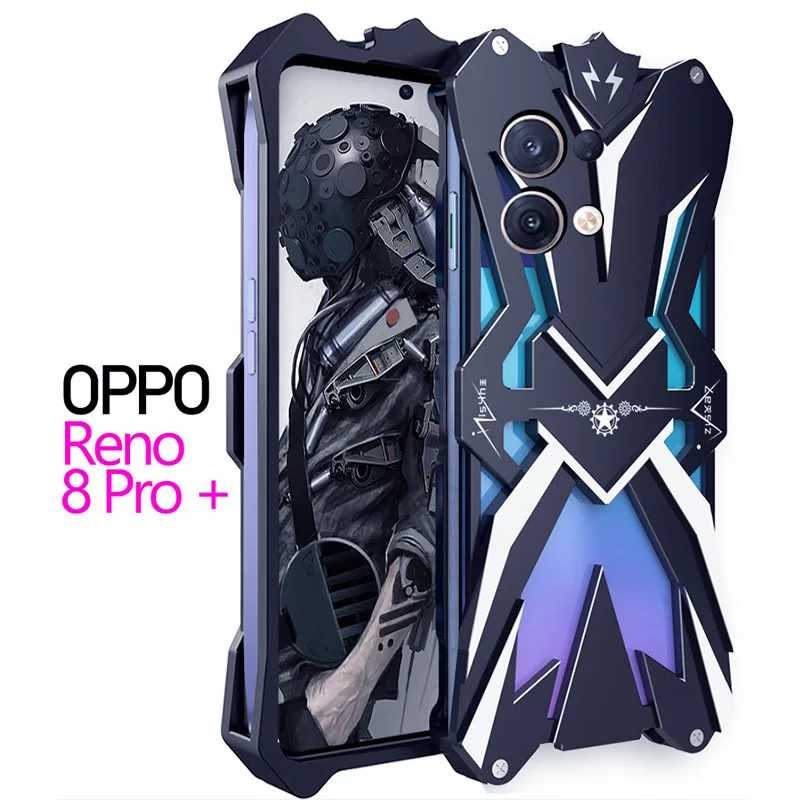 Premium aluminum alloy hollow heat dissipation Phone Case For OPPO Reno 3 4 8 Pro Plus 7 7z 8T Military Shockproof Back Cove