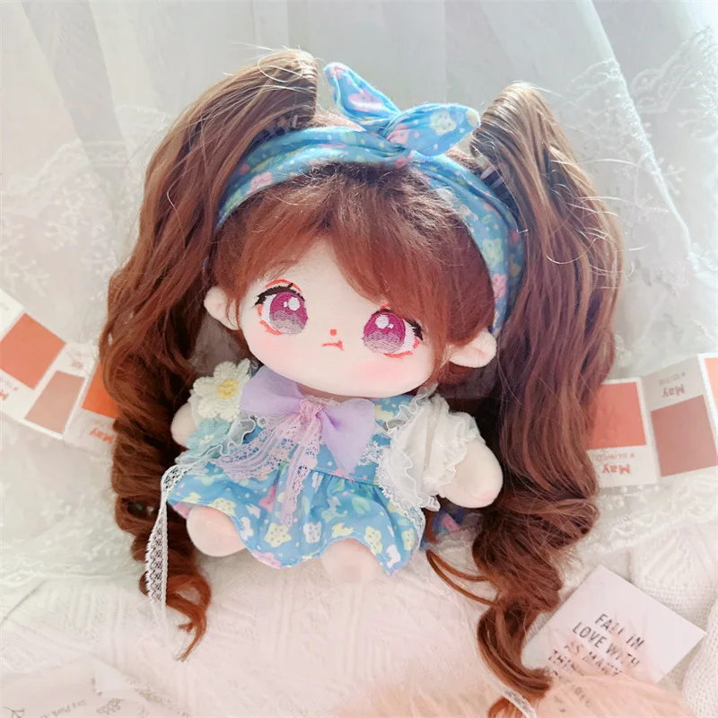 20cm Kawaii Blue Flower Dress vestiti per bambole Cute equiseto Idol Doll Outfit accessori in generale per Star peluche regali per ragazze