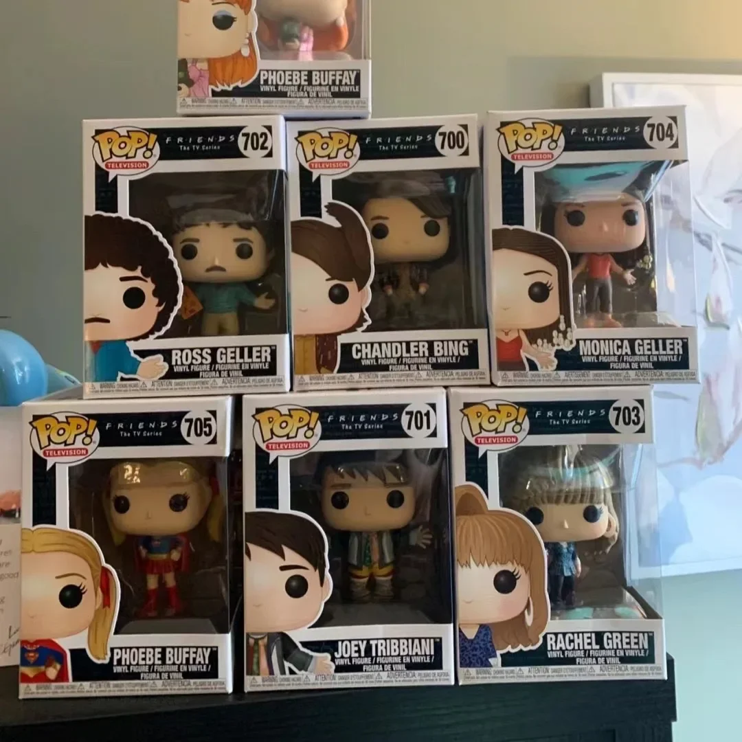 FUNKO POP FRIENDS CHANDLER BING # 700 JOEY # 701 Ross # 702 RACHEL VERDE # 703 MONICA # 704 BUFFAY # 705 juguetes de figuras de acción de vinilo