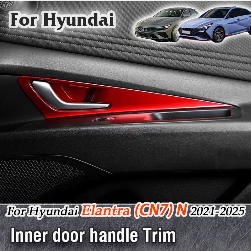 

For Hyundai Elantra CN7 N 2021 2024 2025 Car Inner door handle Bowl Trim Frame Sticker Cover Interior Decoration Accessories Kit