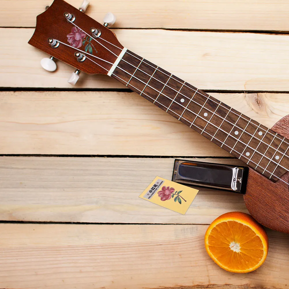 

2Pcs Guitar Stickers Flower Design Durable Fade-Resistant Headstock Sticker Easy Application for Guitar Headstock Sticker